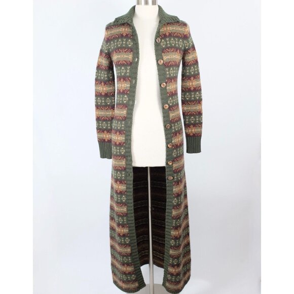 Ralph Lauren Collection sweater cardigan Small dress Fair Isle long full length - Picture 3 of 12